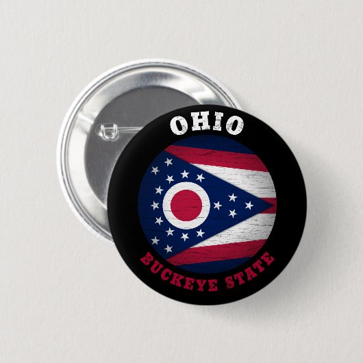 OHIO BUCKEYE STAAT FLAG BUTTON (Vorne & Hinten)