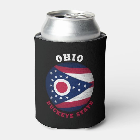 OHIO BUCKEYE STAAT FLAG DOSENKÜHLER (Kanne Vorderseite)