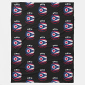 OHIO BUCKEYE STAAT FLAG FLEECEDECKE (Vorderseite)
