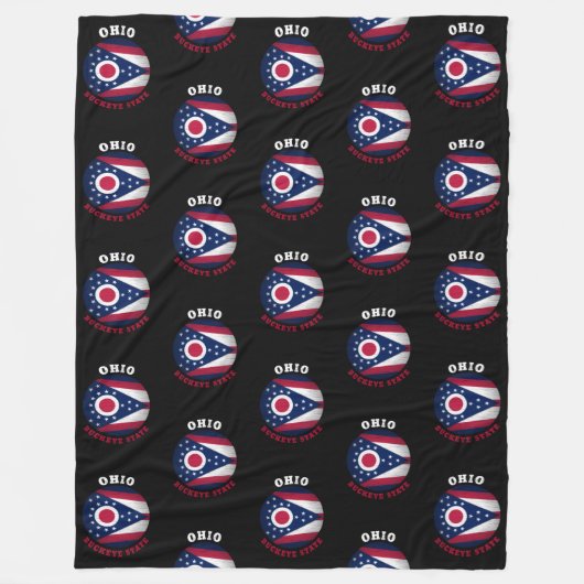 OHIO BUCKEYE STAAT FLAG FLEECEDECKE (Vorderseite)
