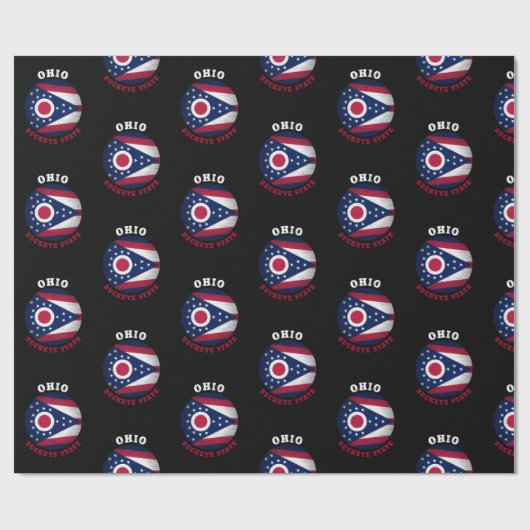 OHIO BUCKEYE STAAT FLAG GESCHENKPAPIER (Flach)