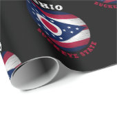 OHIO BUCKEYE STAAT FLAG GESCHENKPAPIER (Rolleneckpunkt)