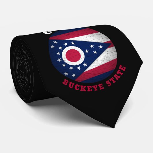 OHIO BUCKEYE STAAT FLAG KRAWATTE (Gerollt)