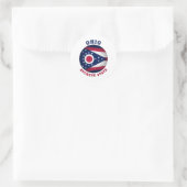 OHIO BUCKEYE STAAT FLAG RUNDER AUFKLEBER (Tasche)