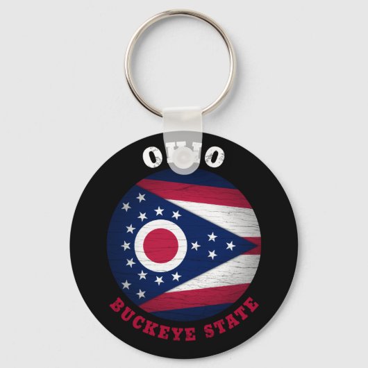 OHIO BUCKEYE STAAT FLAG SCHLÜSSELANHÄNGER (Vorderseite)