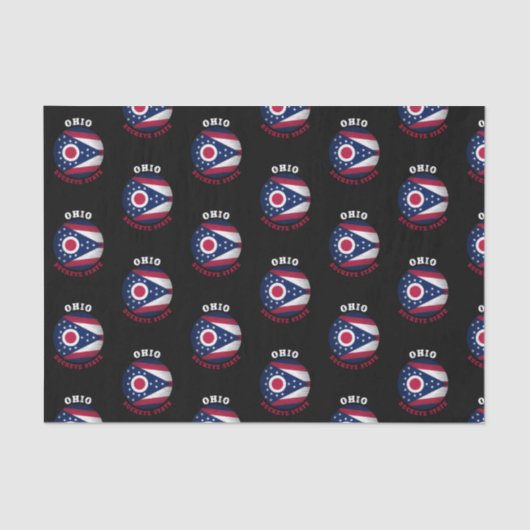 OHIO BUCKEYE STAAT FLAG SEIDENPAPIER (Vorderseite)