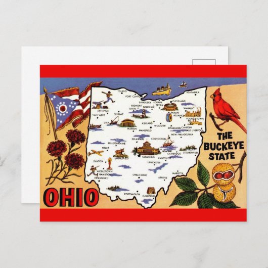 Ohio Buckeye Staat Postcard Postkarte (Vorne/Hinten)