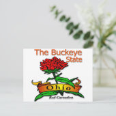 Ohio Buckeye Staat Red Carnation Postkarte (Stehend Vorderseite)