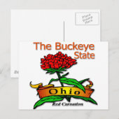 Ohio Buckeye Staat Red Carnation Postkarte (Vorne/Hinten)