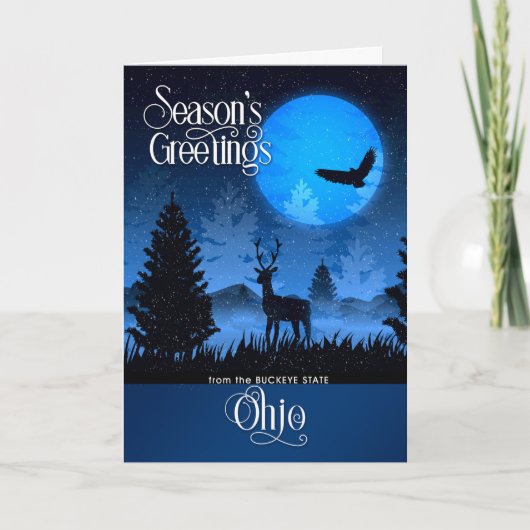 Ohio Buckeye Staat Weihnachtsfeiertage Feiertagskarte (Vorderseite)