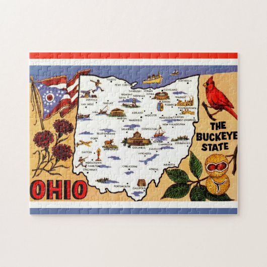Ohio Buckeye State 11x14 Postkarten-Puzzle Puzzle (Horizontal)
