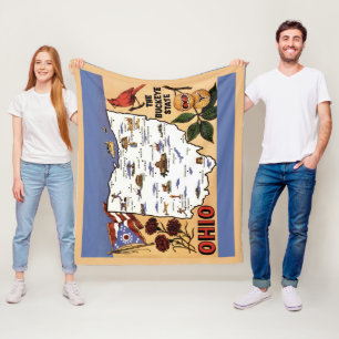 Ohio Buckeye State Fleece-Decke Fleecedecke