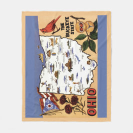 Ohio Buckeye State Fleece Throw