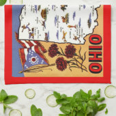  Ohio Buckeye State Postcard Geschirrtuch (Gefaltet)