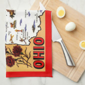  Ohio Buckeye State Postcard Geschirrtuch (Viertel Falte)