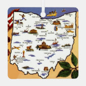  Ohio Buckeye State Postcard Ornament Aus Metall (Rückseite)