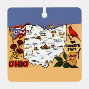 Ohio Buckeye State Postkarten-Ornament Ornament Aus Metall