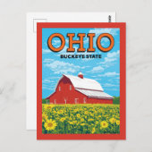 Ohio Buckeye State Vintage Barn Postkarte (Vorne/Hinten)