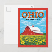 Ohio Buckeye State Vintage Scheune Postkarte (Vorne/Hinten)