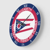 Ohio Burgee Der Buckeye Staat Personalisierte Flag Große Wanduhr (Winkel)