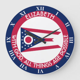 Ohio Burgee Der Buckeye Staat Personalisierte Flag Große Wanduhr