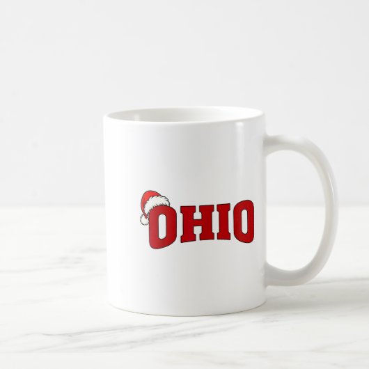 Ohio Christmas Santa Hat Retro Throwback Souvenir Kaffeetasse (Rechts)