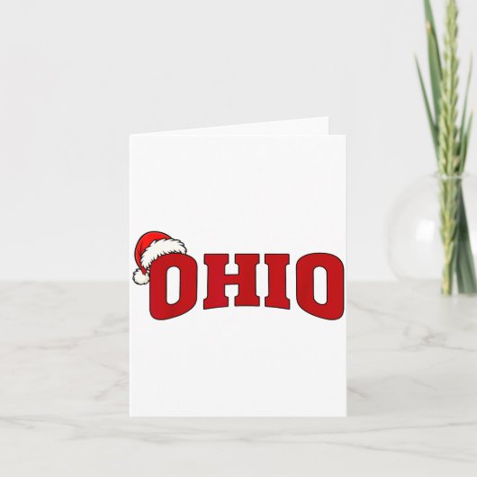 Ohio Christmas Santa Hat Retro Throwback Souvenir Karte (Vorderseite)