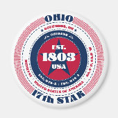 Ohio Circle Typografie Souvenir Magnet (Vorne)