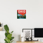 Ohio Cleveland Columbus Cincinnati Mittlerer Weste Poster (Heimbüro)