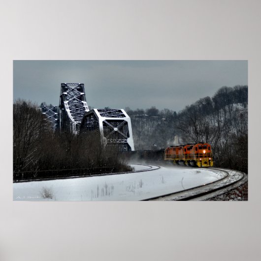 Ohio Crossing im Winter Poster (Vorne)