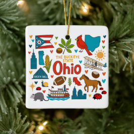 Ohio Custom Family Trip Christmas Keramikornament