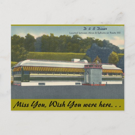 Ohio, D&B Diner, Akron-Ephrata Postkarte (Vorderseite)