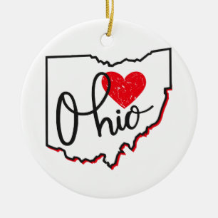 Ohio Day Keramik Ornament