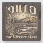 Ohio Der Buckeye-Staat Steinuntersetzer (Vorderseite)