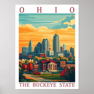 Ohio, der Buckeye-Staat, USA Reiseort Poster