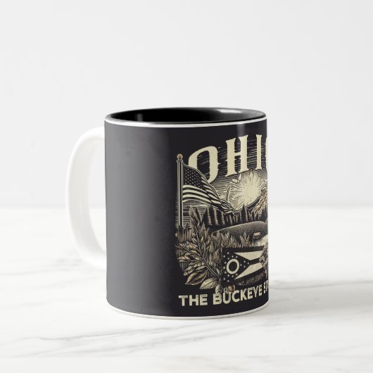 Ohio Der Buckeye-Staat Zweifarbige Tasse (Vorderseite Links)