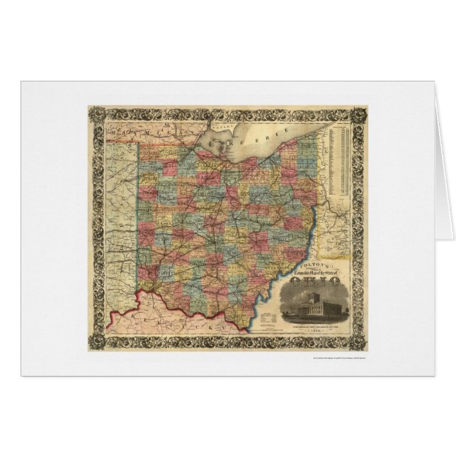 Ohio-Eisenbahn-Karte 1854 (Vorderseite (Horizontal))