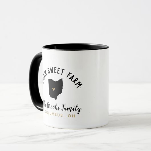 Ohio Farm Sweet Farm Family Monogram Tasse (Vorderseite Links)