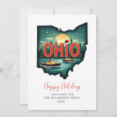 Ohio Festive Karte Happy Holidays Flat Holiday Car (Vorderseite)