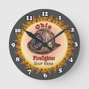 Ohio-Feuerwehrmann-Uhr Runde Wanduhr