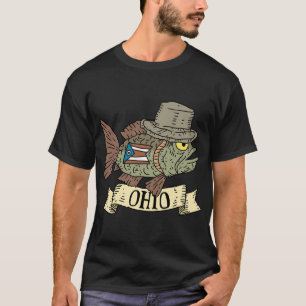Ohio-Fisch mit Hut. T-Shirt