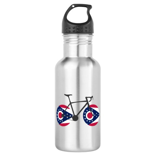 Ohio Flag Cycling Edelstahlflasche (Vorderseite)