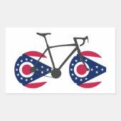 Ohio Flag Cycling Rechteckiger Aufkleber (Vorderseite)