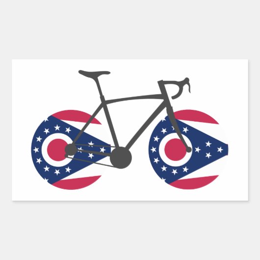 Ohio Flag Cycling Rechteckiger Aufkleber (Vorderseite)