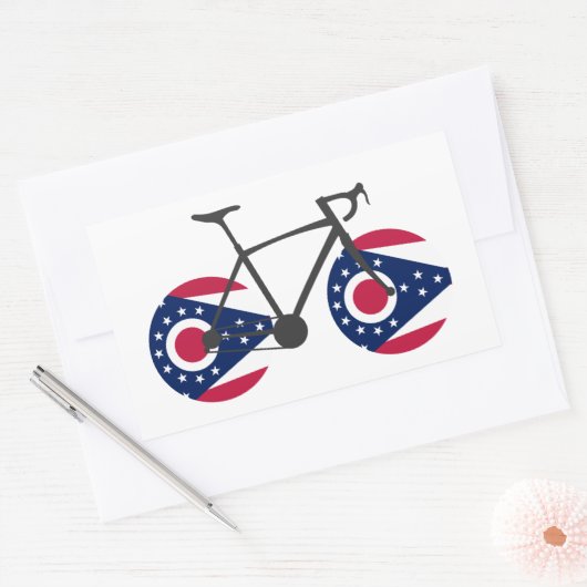Ohio Flag Cycling Rechteckiger Aufkleber (Umschlag)