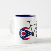 Ohio Flag Cycling Zweifarbige Tasse (Vorderseite Links)