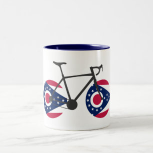 Ohio Flag Cycling Zweifarbige Tasse