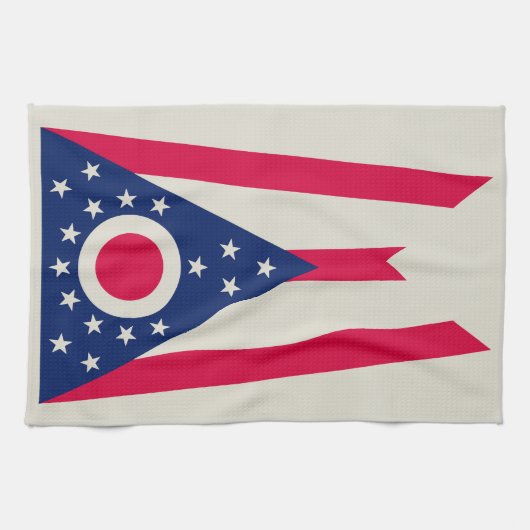 Ohio Flag: Das Buckeye-Staat-Banner Geschirrtuch (Horizontal)