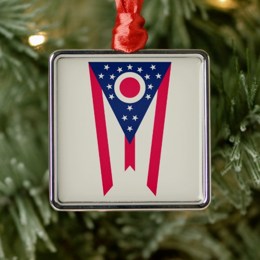 Ohio Flag: Das Buckeye-Staat-Banner Ornament Aus Metall (Baum)