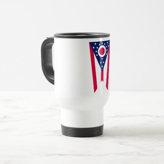 Ohio Flag: Das Buckeye-Staat-Banner Reisebecher (Vorderseite Links)